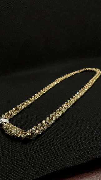 14K YELLOW GOLD DIAMOND CUBAN LINK CHAIN WITH 13.5 CT IN DIAMONDS