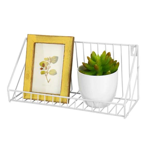 Nordic Minimalist Wrought Iron Grid Wall Shelf Storage