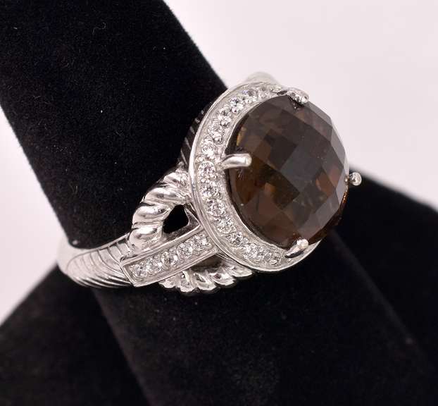 Smoky Quartz Set In Sterling