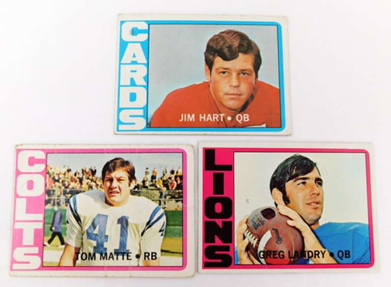 3 Topps 1972 Football Greats Cards