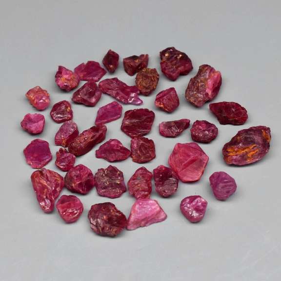 Untreated 19.80ct collectors uncut Ruby set