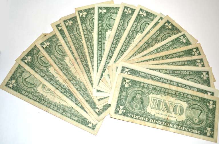 18 Various Series 1957 $1 Silver Silver Certificates