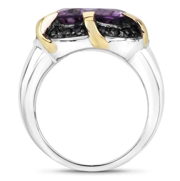 Natural Large  14 Kt Gold Plated7.25 Ct Amethyst Ring