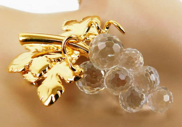 Swarovski Crystal Grape Brooch