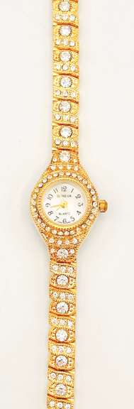 Ladies Geneva & Gemstone Watch, 18kt GP