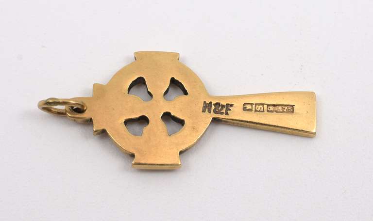 Irish Made Gold Celtic Cross Pendant