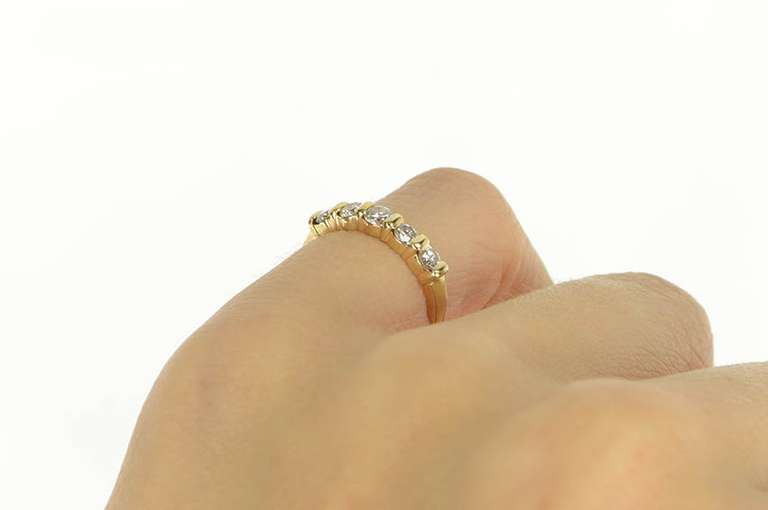 14K Yellow Gold 0.40 Ctw Diamond Classic Wedding Band Ring