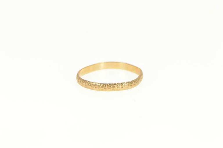 10K Yellow Gold Victorian 1.7mm Blossom Pattern Baby Band Ring