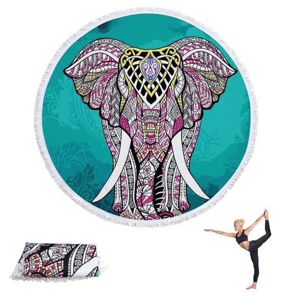 1 m Round Yoga Mats Multi-purpose Beach Towel Tapestry
