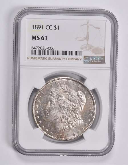 MS61 1891-CC Morgan Silver Dollar NGC