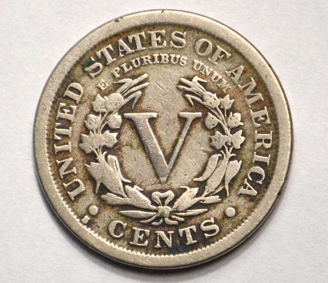1912-S Key Date Liberty V Nickel, Circulated.