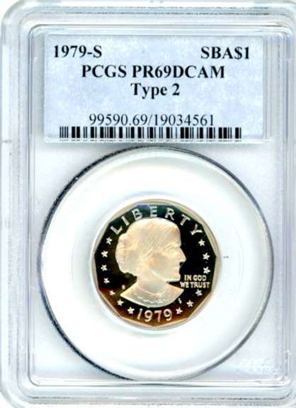 1979-S Proof Type 2 Susan B. Anthony Dollar in PCGS PR69RD DCAM
