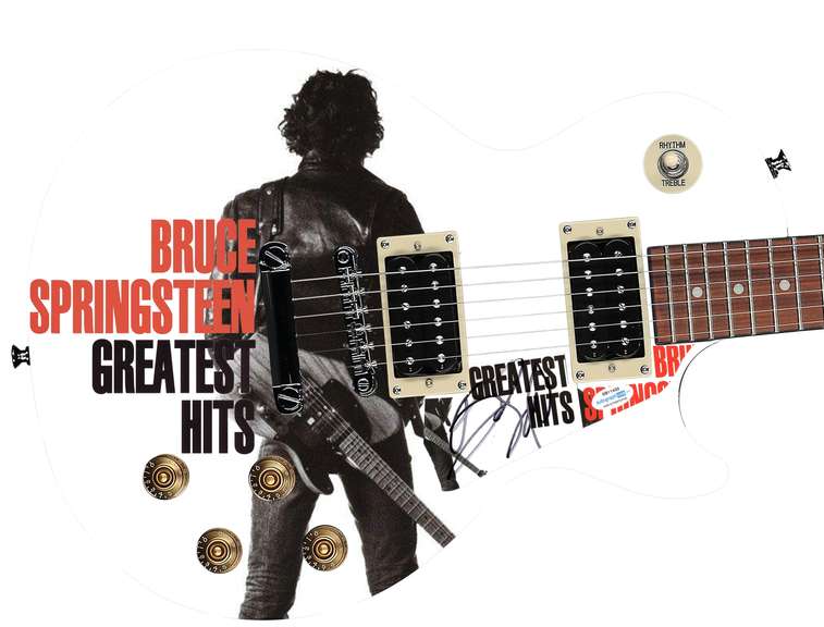 Bruce Springsteen Signed Greatest Hits Cd LP Custom Photo Graphics Guitar ACOA