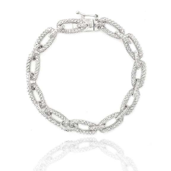 1ct Diamond Rectangle & Bar Link Bracelet