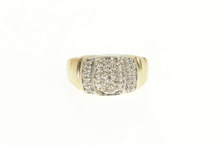 10K Yellow Gold 0.50 Ctw Diamond Cluster Men's Wedding Ring