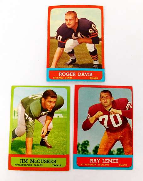 3 Topps 1963 Topps Football Cards