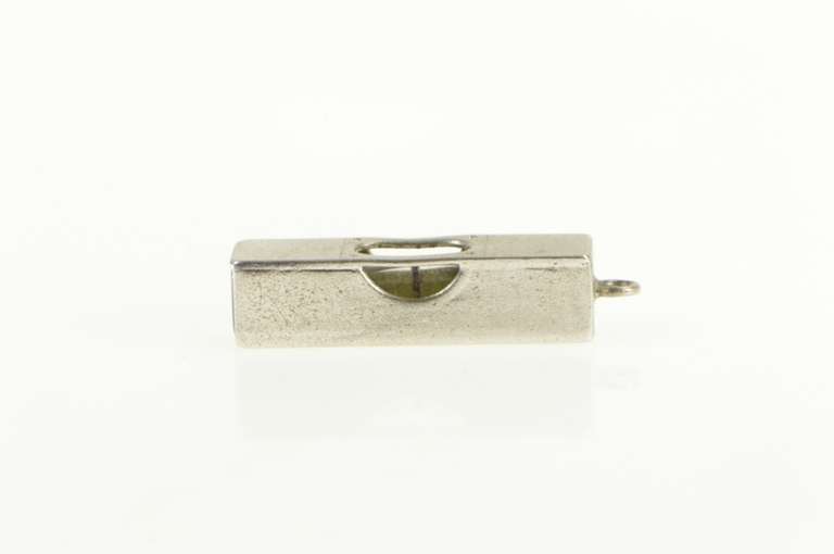 Sterling Silver 3D Level Construction Measuring Tool Charm/Pendant