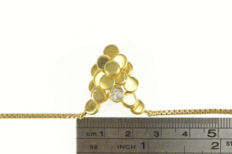 14K Yellow Gold 1950's Geometric Layered Cluster Statement Necklace