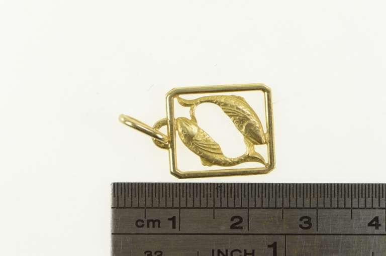 14K Yellow Gold Pisces Astrology Star Zodiac Sign Charm/Pendant