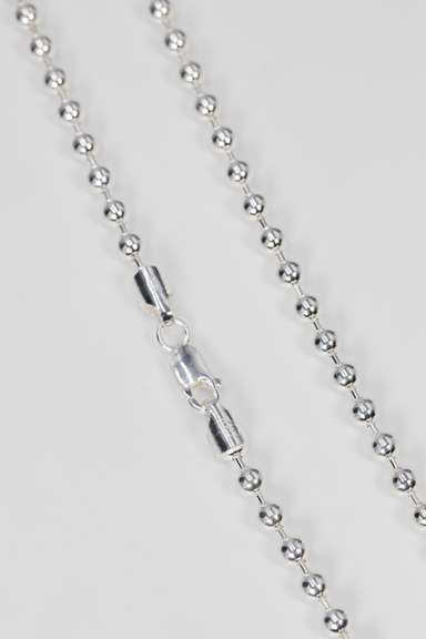 Sterling Silver Italian Ball Bead Chain 5mm 925 Italy New Dog Tag Necklace 30"