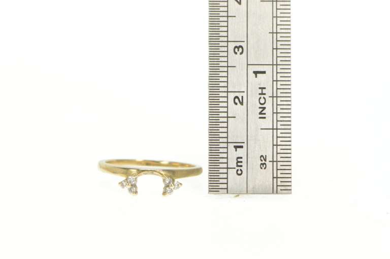 14K Yellow Gold Diamond Cluster Wedding Band Wrap Ring