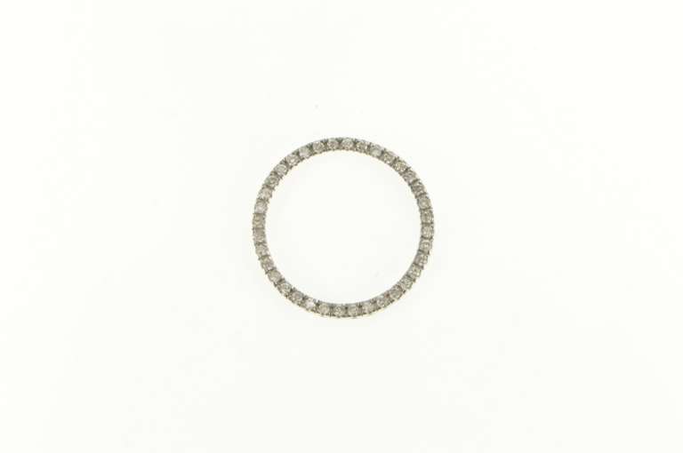 14K White Gold 0.50 Ctw Classic Round Circle Statement Pendant