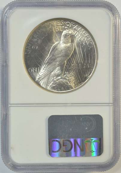 Super near Gem BU 1925 Peace Silver Dollar. NGC MS64