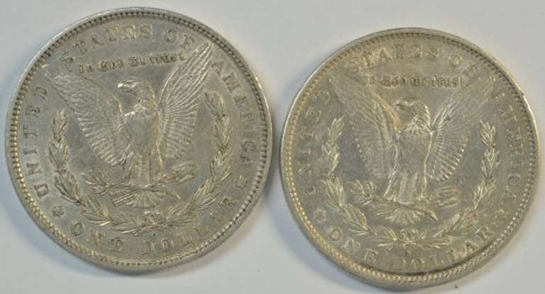 Pair of high end 'O' Mint Morgan Silver Dollars: 1880-O & 1890-O