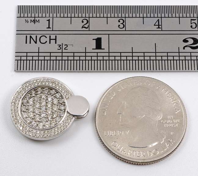 Unique 14k Diamond Pendant with Movement