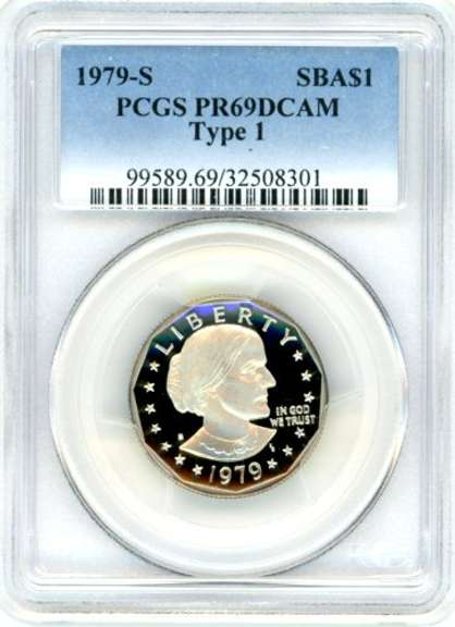 1979-S Proof Type 1 Susan B. Anthony Dollar in PCGS PR69RD DCAM