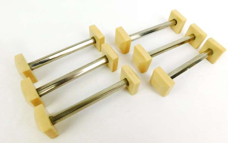 4 Vintage French Ivorine Knife Rests