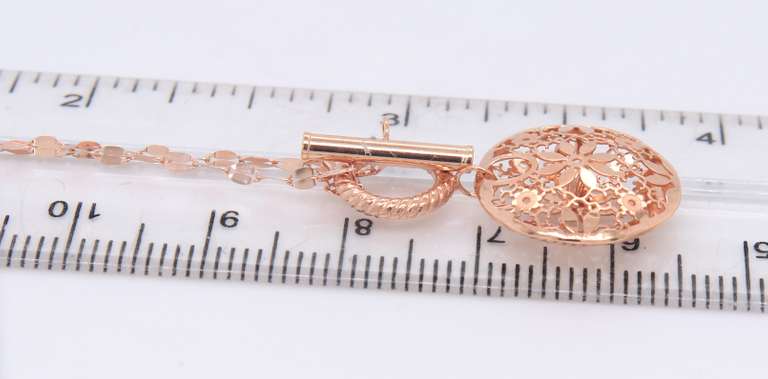 Handsome Rose Gold Flower Lariat Necklace