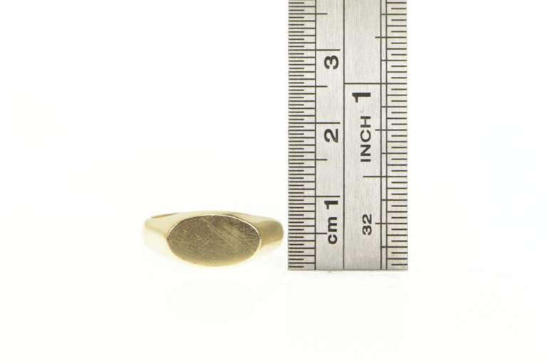 10K Yellow Gold 1940's Vintage Oval Monogram Signet Plain Ring