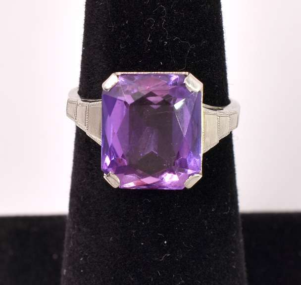 Sensational Purple Sapphire Ring in 14K White Gold