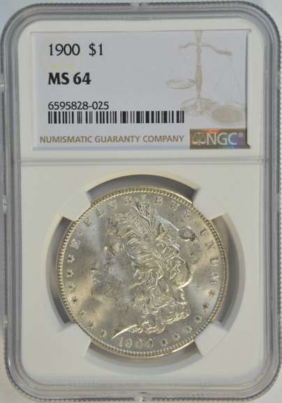Near Gem BU better 1900-P Morgan Silver Dollar. NGC MS64