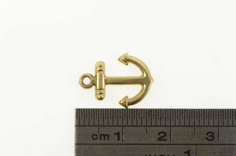 10K Yellow Gold 3D Nautical Sailing Anchor Faith Symbol Charm/Pendant