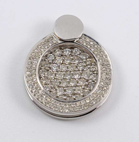 Unique 14k Diamond Pendant with Movement