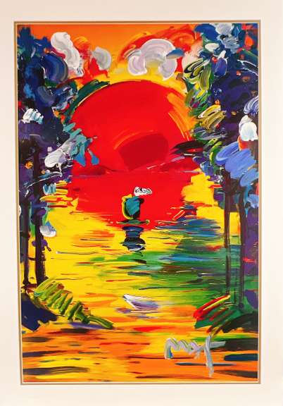 Peter Max, Original painting, mixed media on paper.