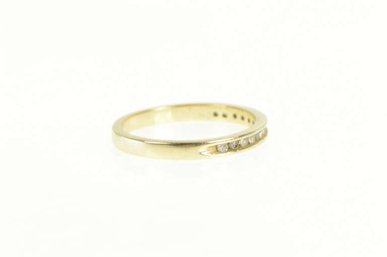 14K Yellow Gold Classic Diamond Channel Wedding Band Ring