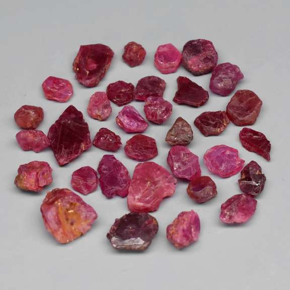 Untreated 19.27ct collectors uncut Ruby set