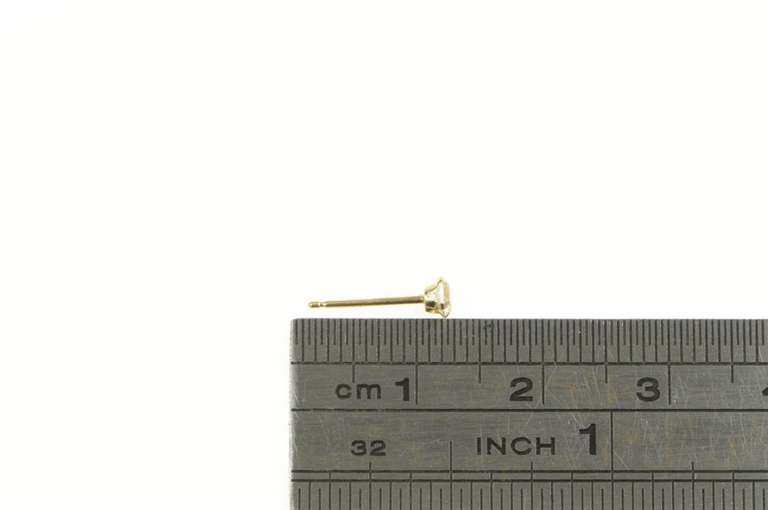 14K Yellow Gold Round Single Solitaire Cubic Zirconia Stud Earring