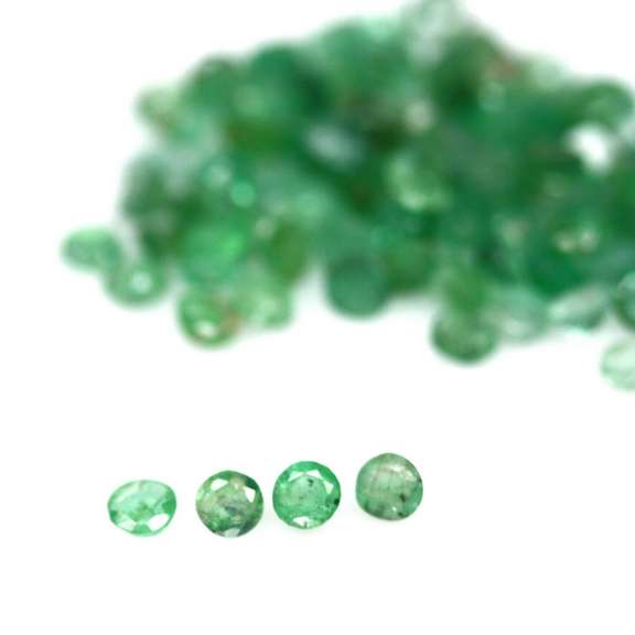 7.67ct set of pure Emeralds with bright green hues