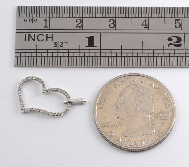 nice Contemporary White Gold Diamond Heart