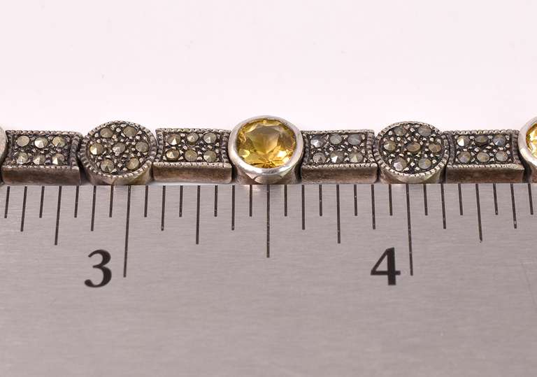 Sterling Bracelet With Citrines