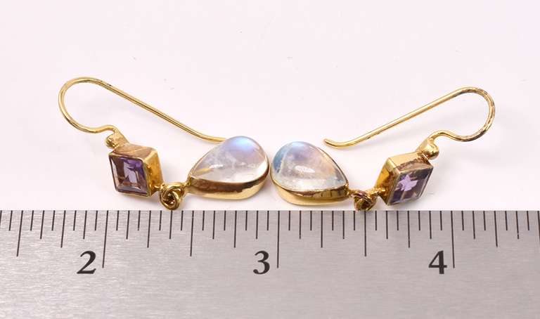 Gold Over Sterling Earrings With Gems