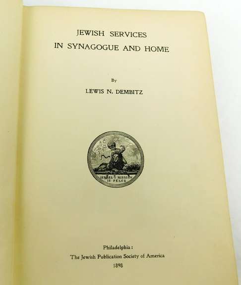 1898 Jewish Services in Synagogue & Home
