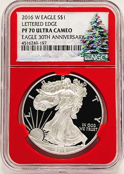 One certified proof, pf70 silver dollar
