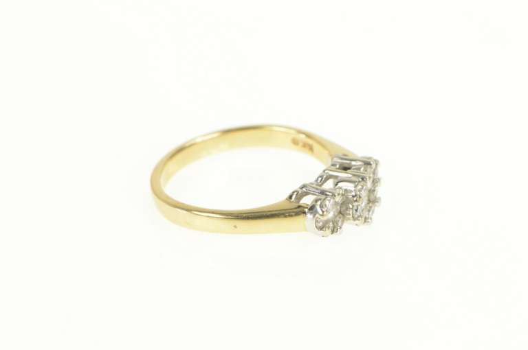 14K Yellow Gold 0.50 Ctw Diamond Flower Cluster Engagement Ring