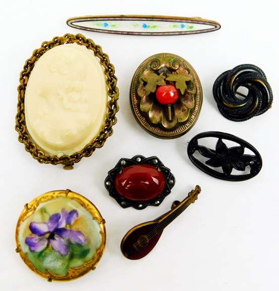 Estate Lot of 8 Antique Pins