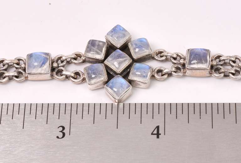 Moonstones Set In Sterling Bracelet